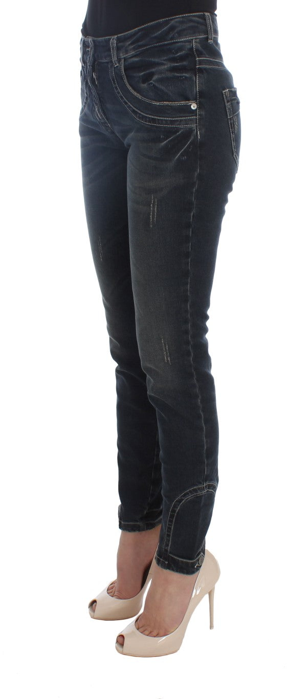 Chique blauwe slim fit Italiaanse jeans