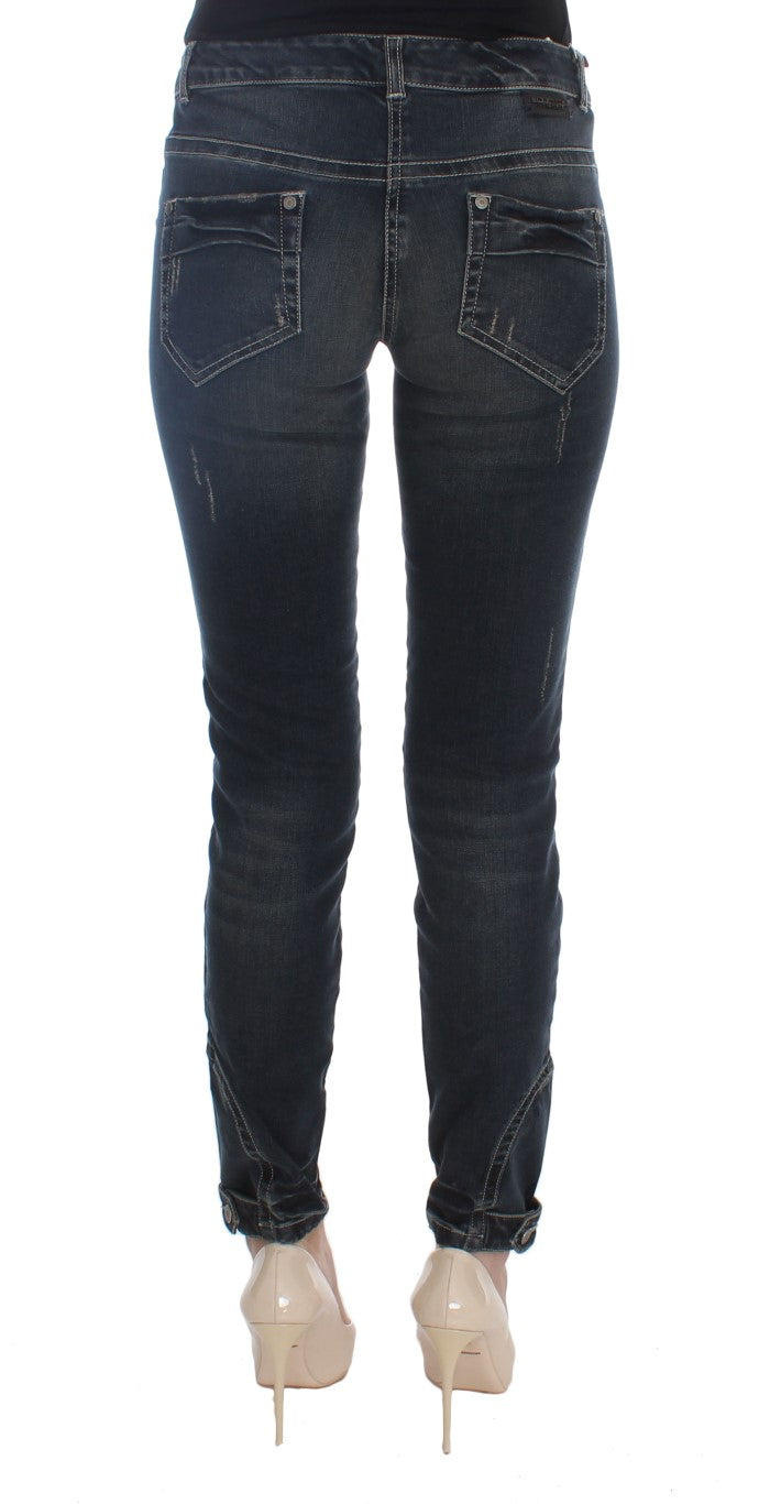 Chique blauwe slim fit Italiaanse jeans