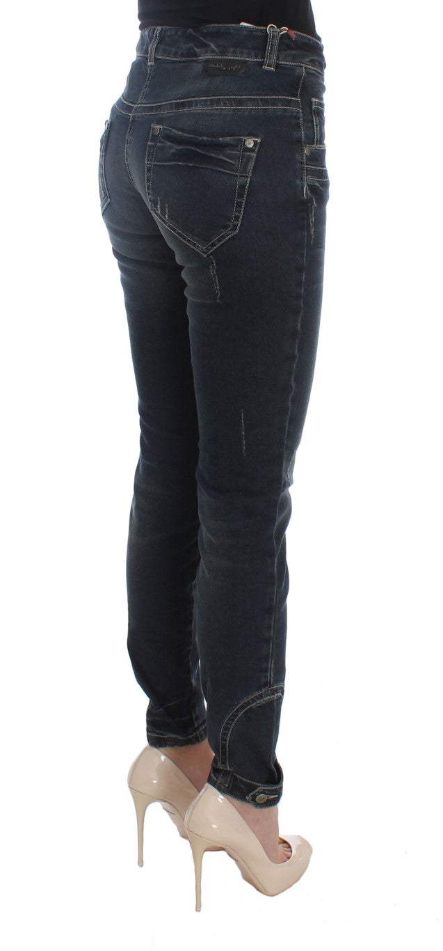 Chique blauwe slim fit Italiaanse jeans