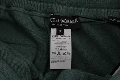 Elegant Green Cashmere Sport Pants