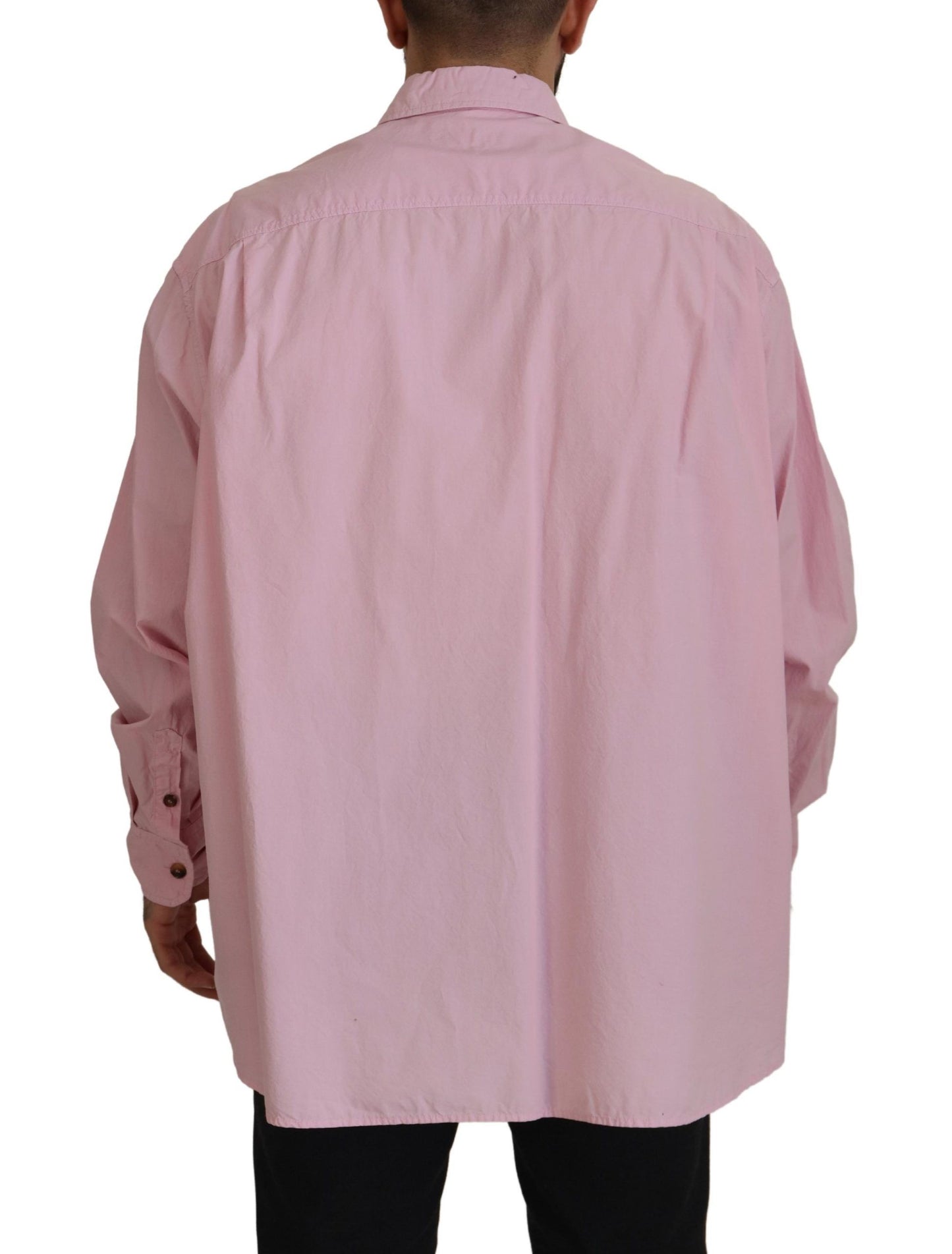 Elegante roze casual katoenen overhemd