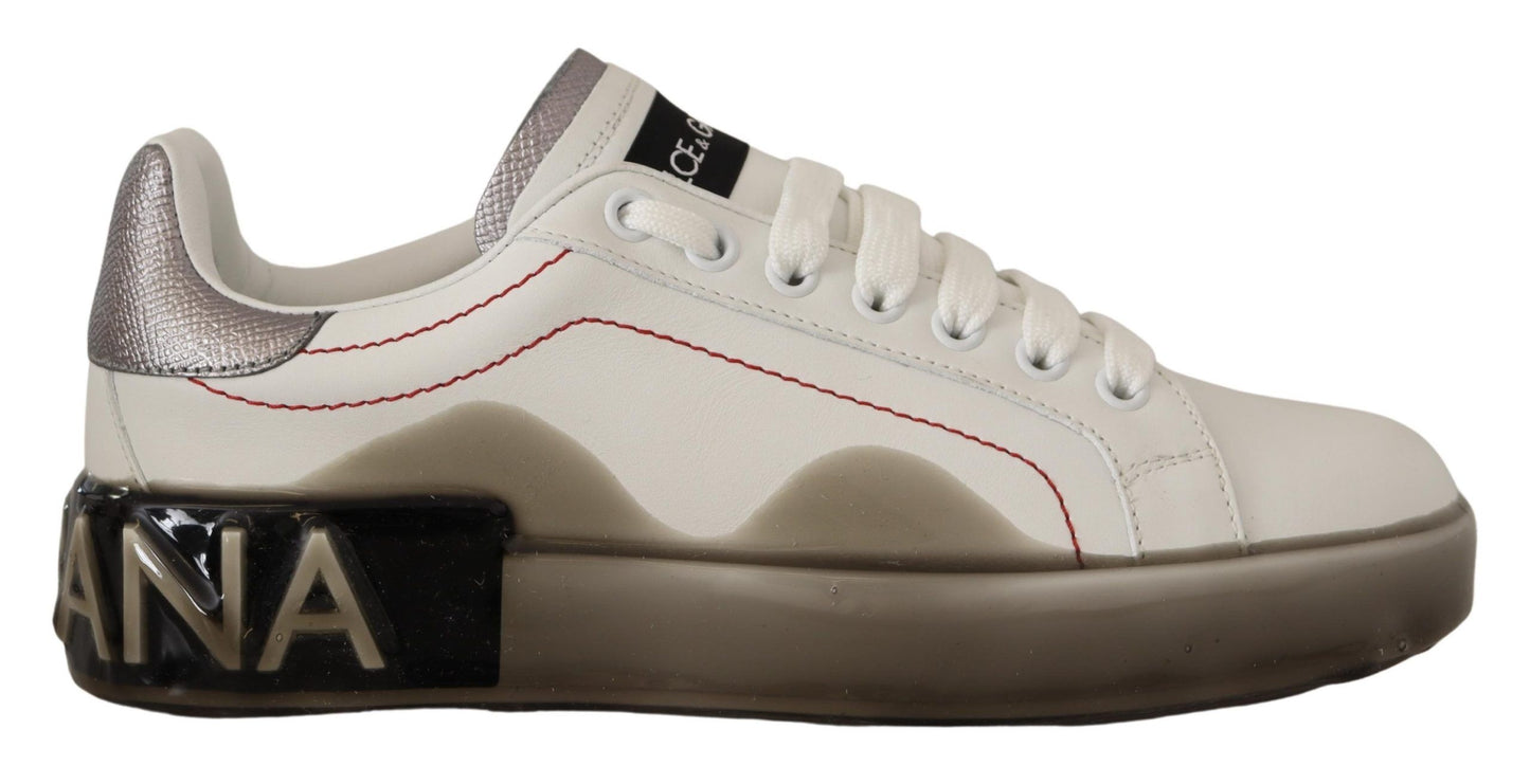 Elegante witte leren sneakers