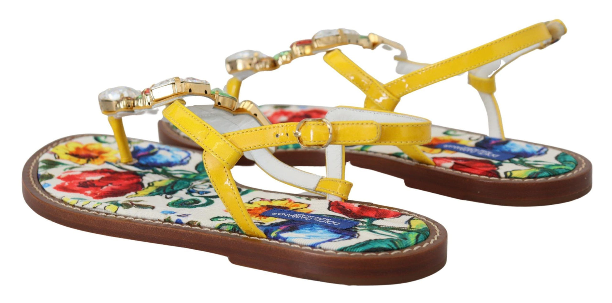 Majolica Crystal Embellished Leather Sandals