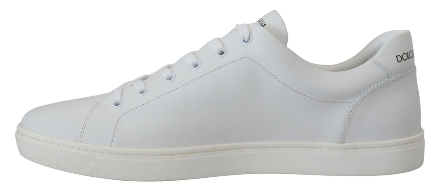 Elegante witte leren herensneakers