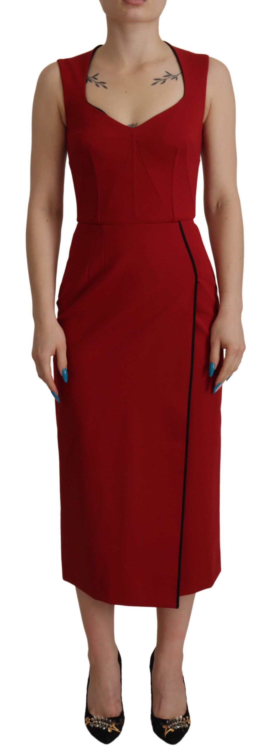 Elegante rode bodycon midi-jurk