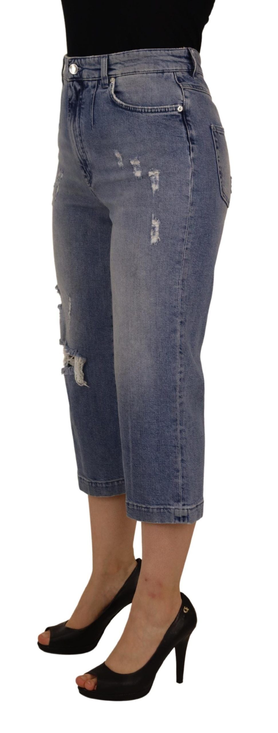 Skinny jeans met hoge taille - Blauw