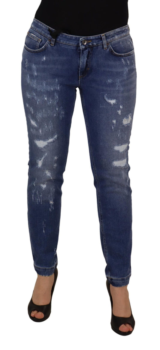 Chique skinny denim jeans met lage taille