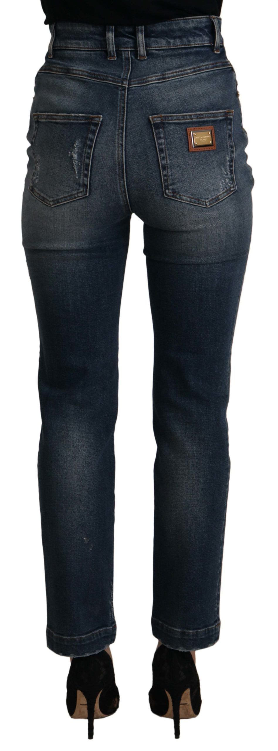 Skinny Designer Jeans met hoge taille in blauw