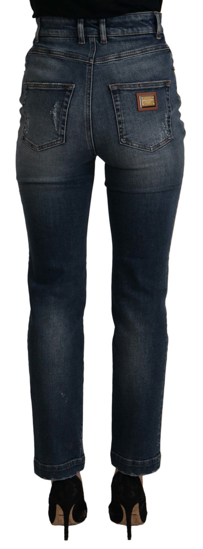 Skinny Designer Jeans met hoge taille in blauw