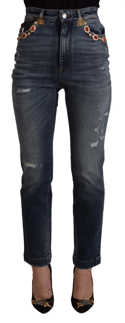 Skinny Designer Jeans met hoge taille in blauw