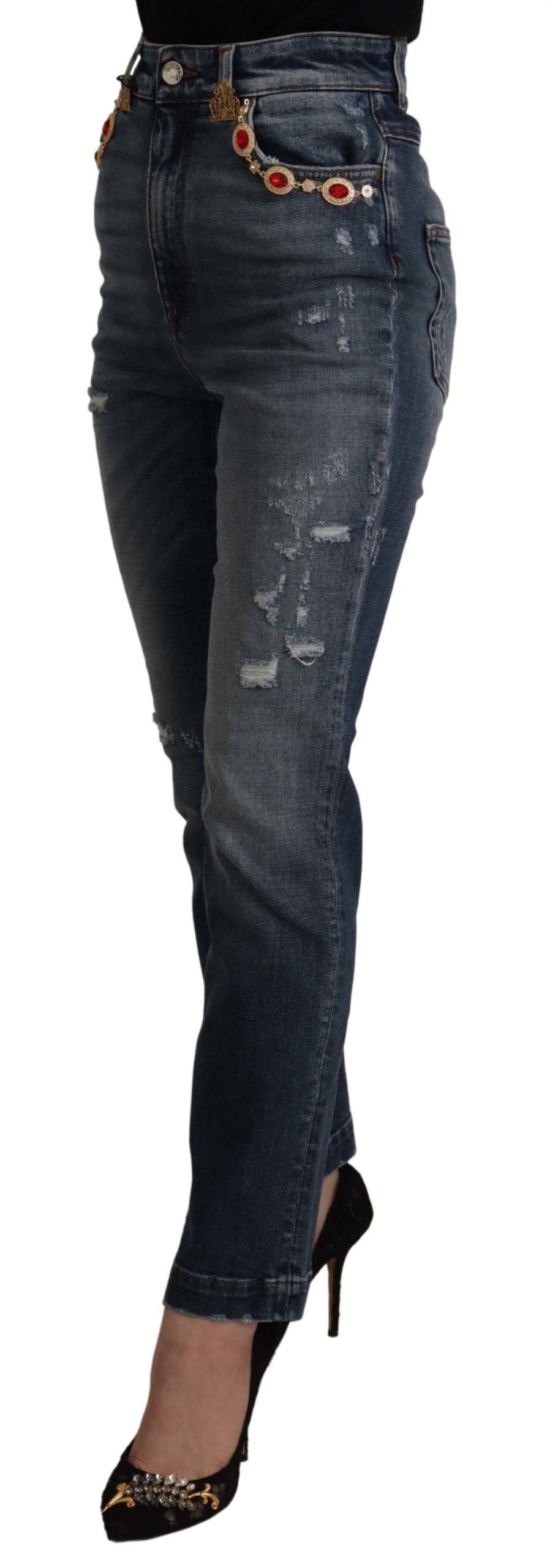 Skinny Designer Jeans met hoge taille in blauw