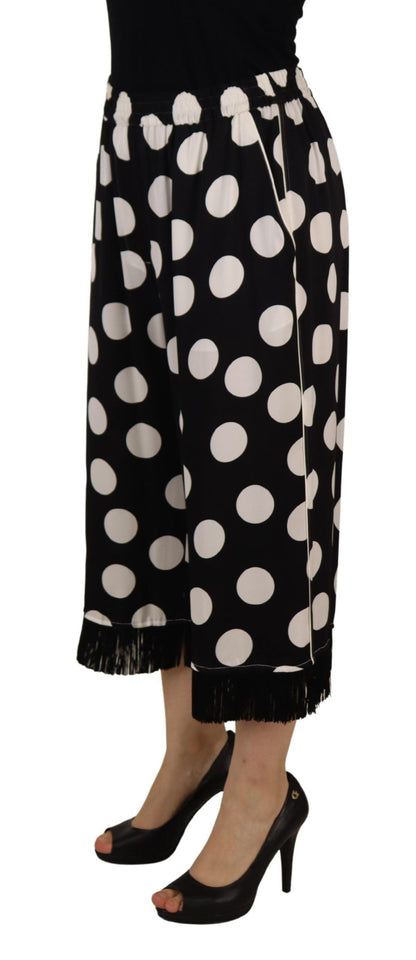 Polka Dot Zijden Mid Waist Broek