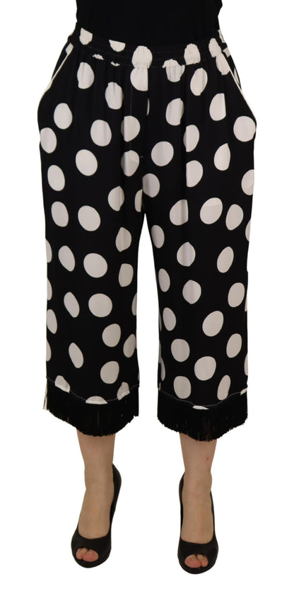 Polka Dot Zijden Mid Waist Broek