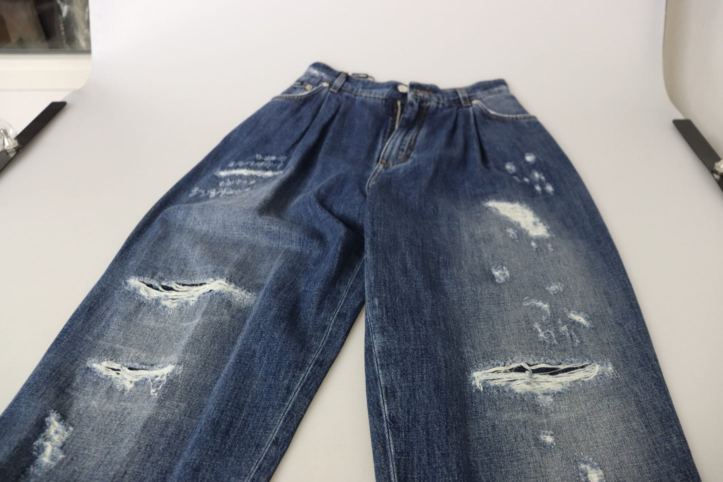 Skinny denim jeans met hoge taille - chique blauw gewassen