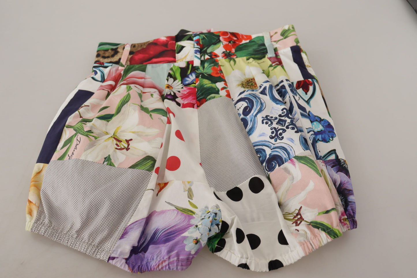 Patchwork Designer Shorts met hoge taille