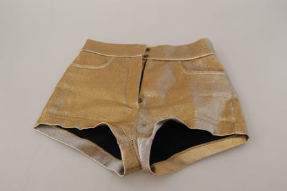 Goudkleurige hoge taille hotpants shorts