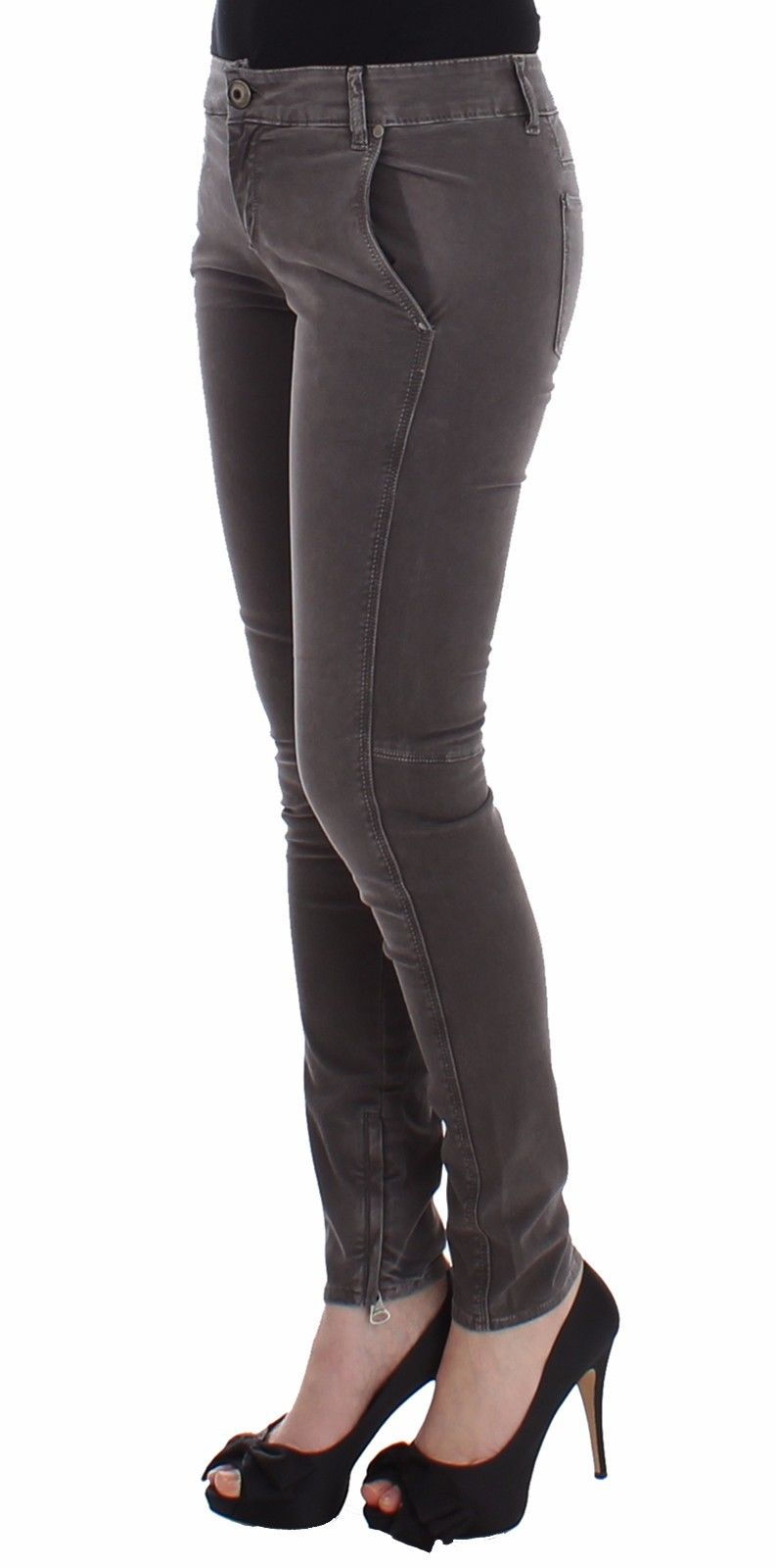 Chique grijze slim leg jeans - Elegantie ontmoet comfort