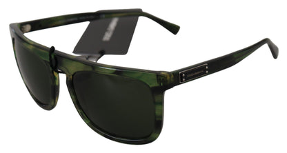 Chic Green Acetate Women's Sunglasses