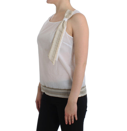 Elegante witte top zonder mouwen met strikdetail