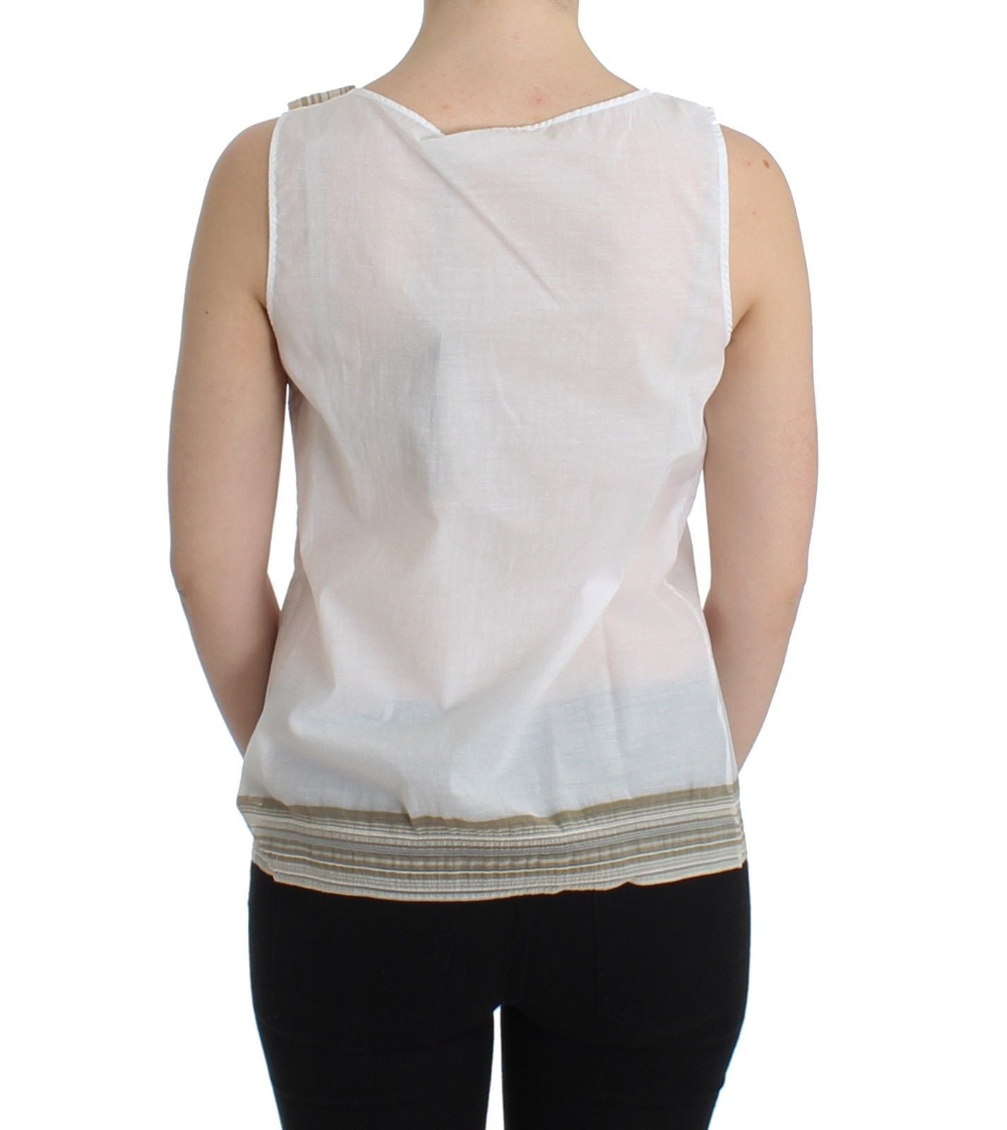 Elegante witte top zonder mouwen met strikdetail