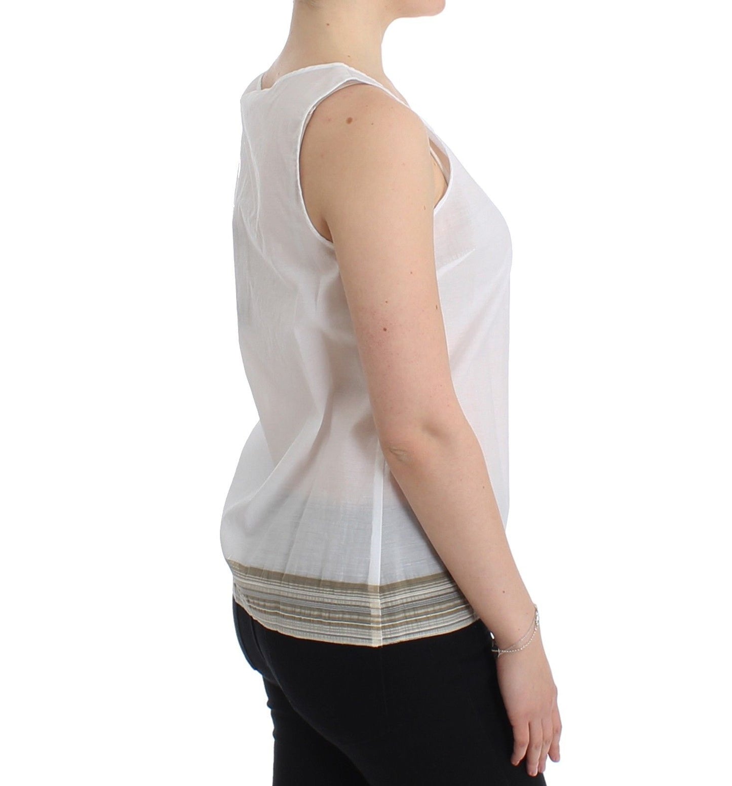 Elegante witte top zonder mouwen met strikdetail