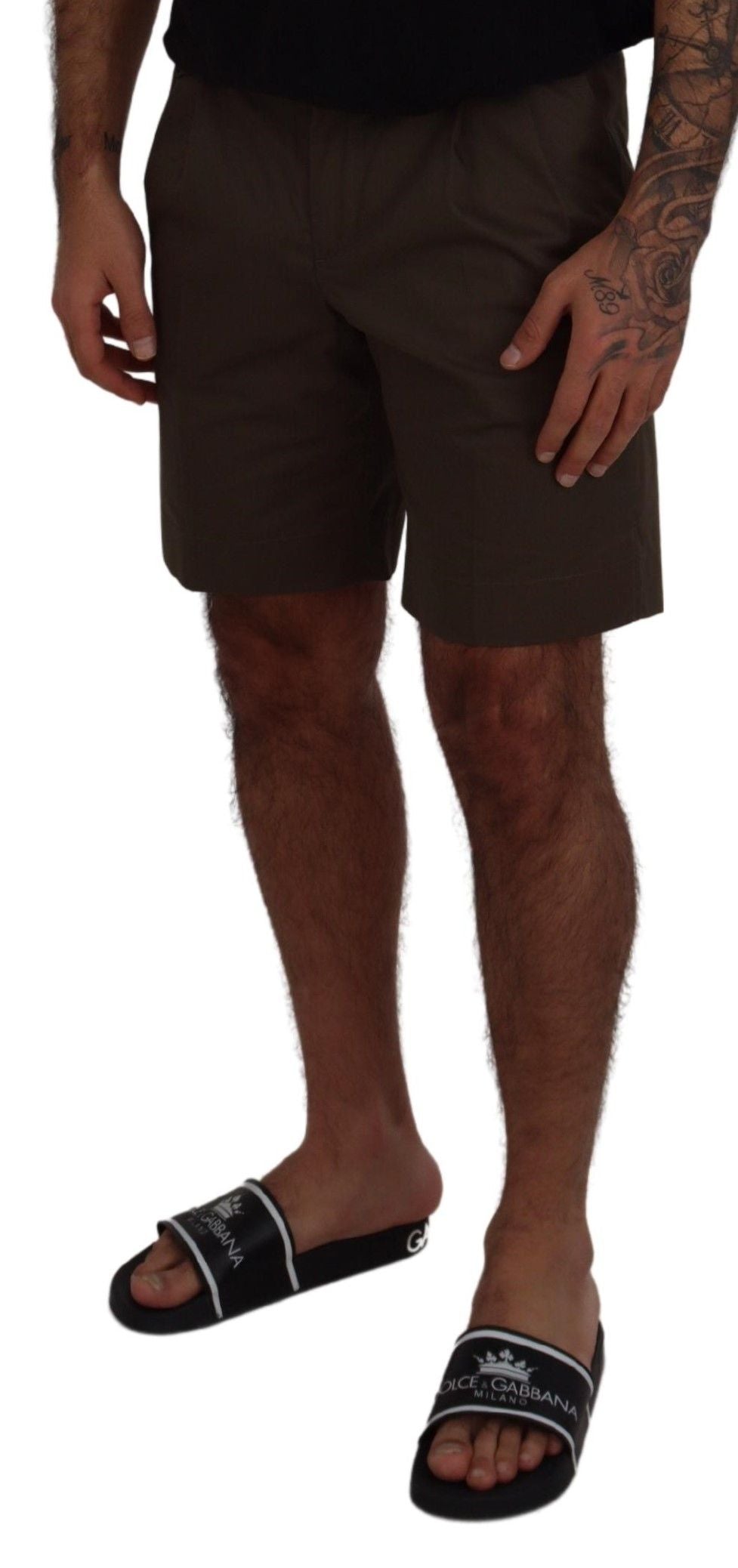 Elegante groene katoenen chino shorts