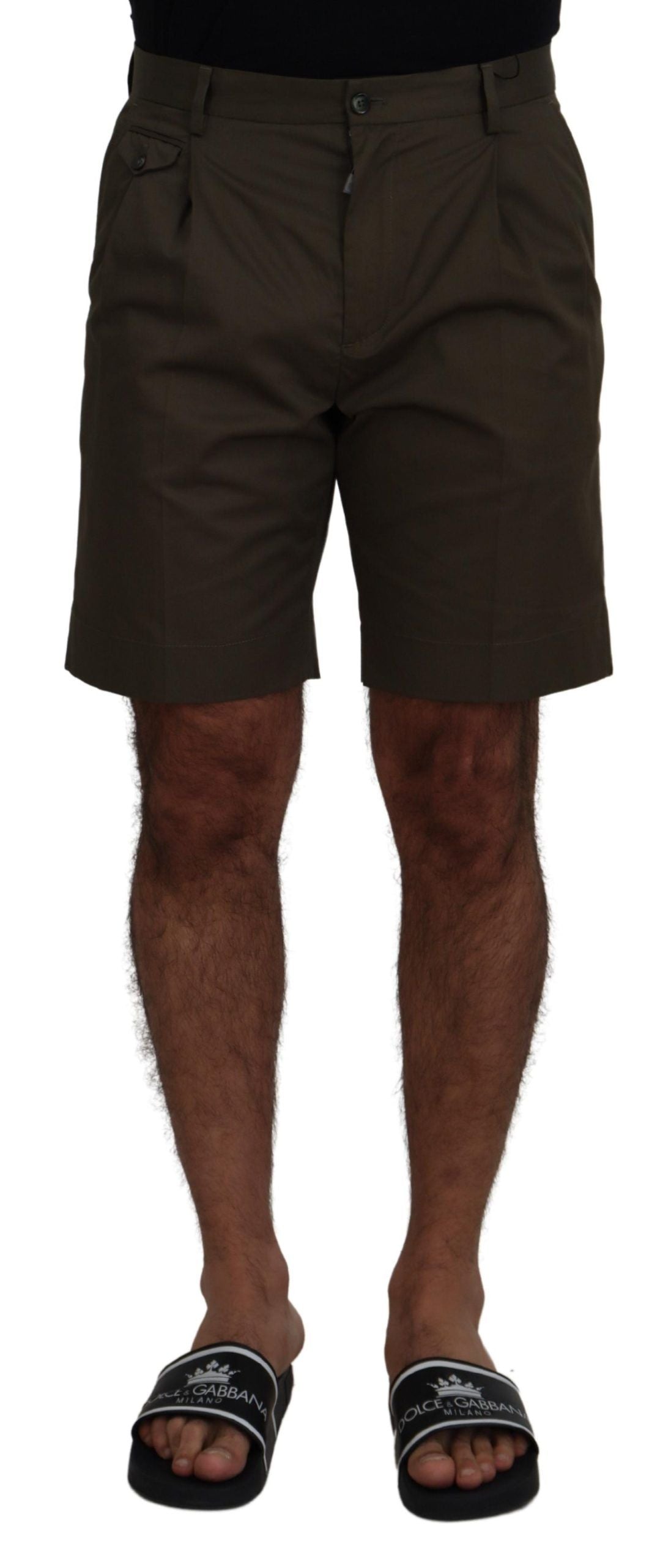 Elegante groene katoenen chino shorts