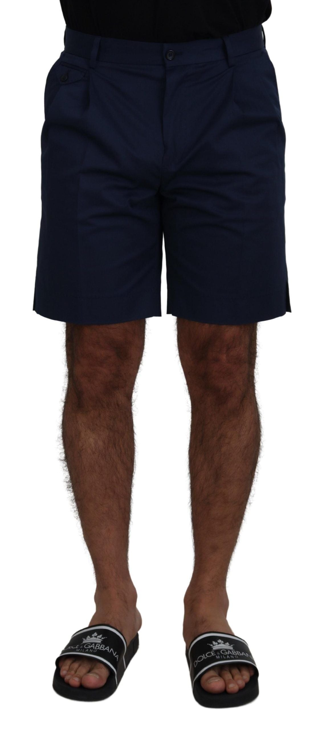 Elegante blauwe chinoshorts – normale pasvorm