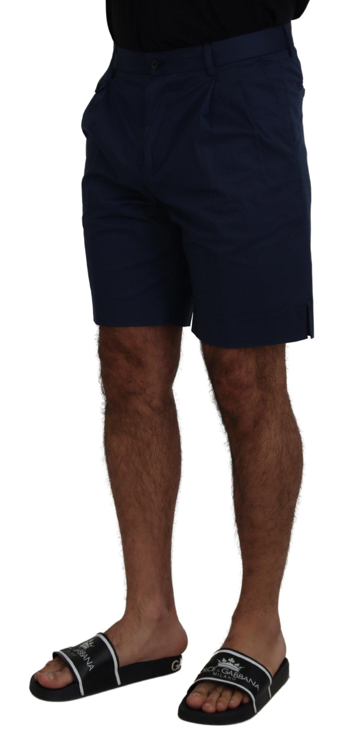 Elegante blauwe chinoshorts – normale pasvorm