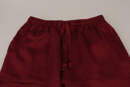 Silk Lounge Pants in Bordeaux