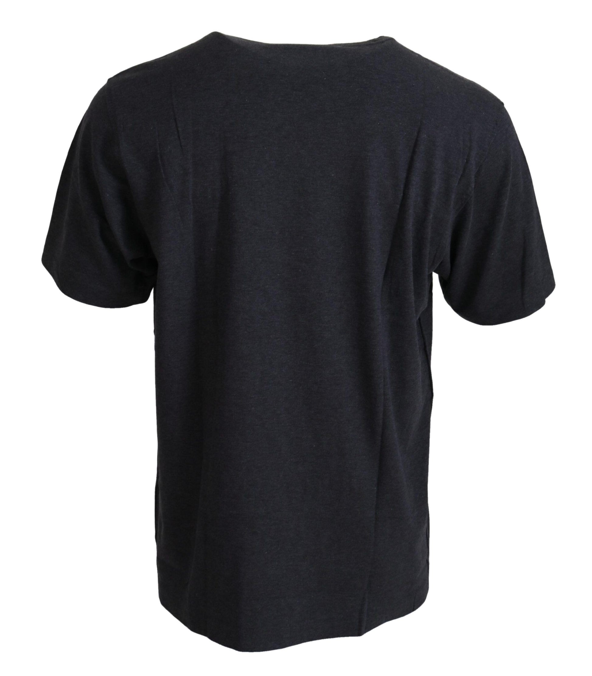 Elegante grijze ronde hals T-shirt met motief