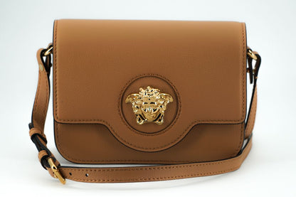 Elegant Calf Leather Shoulder Bag in Brown