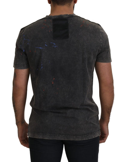 Elevated Grey Cotton Tee met verkleurd DG-logo