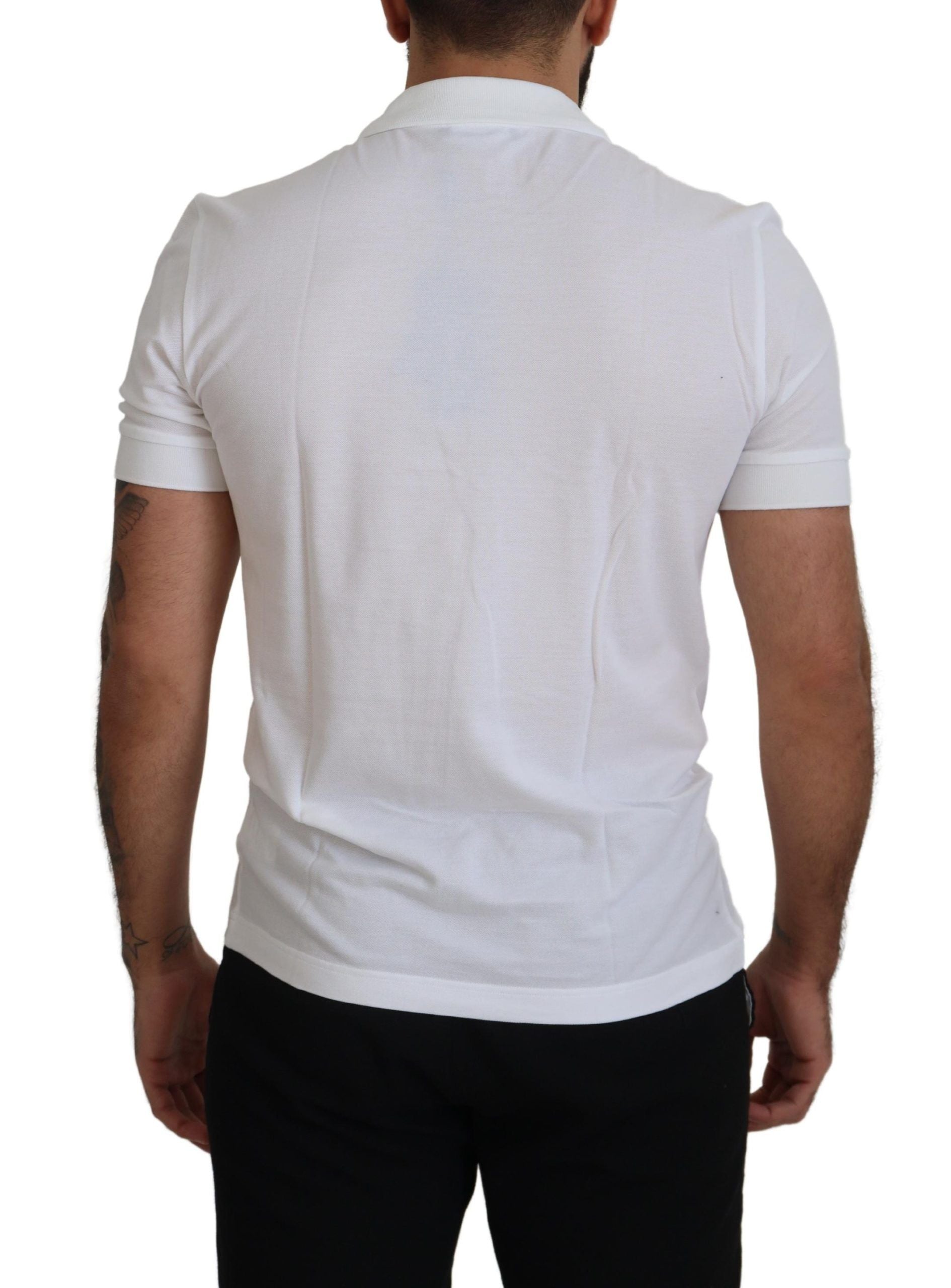 Elegante witte katoenen poloshirt