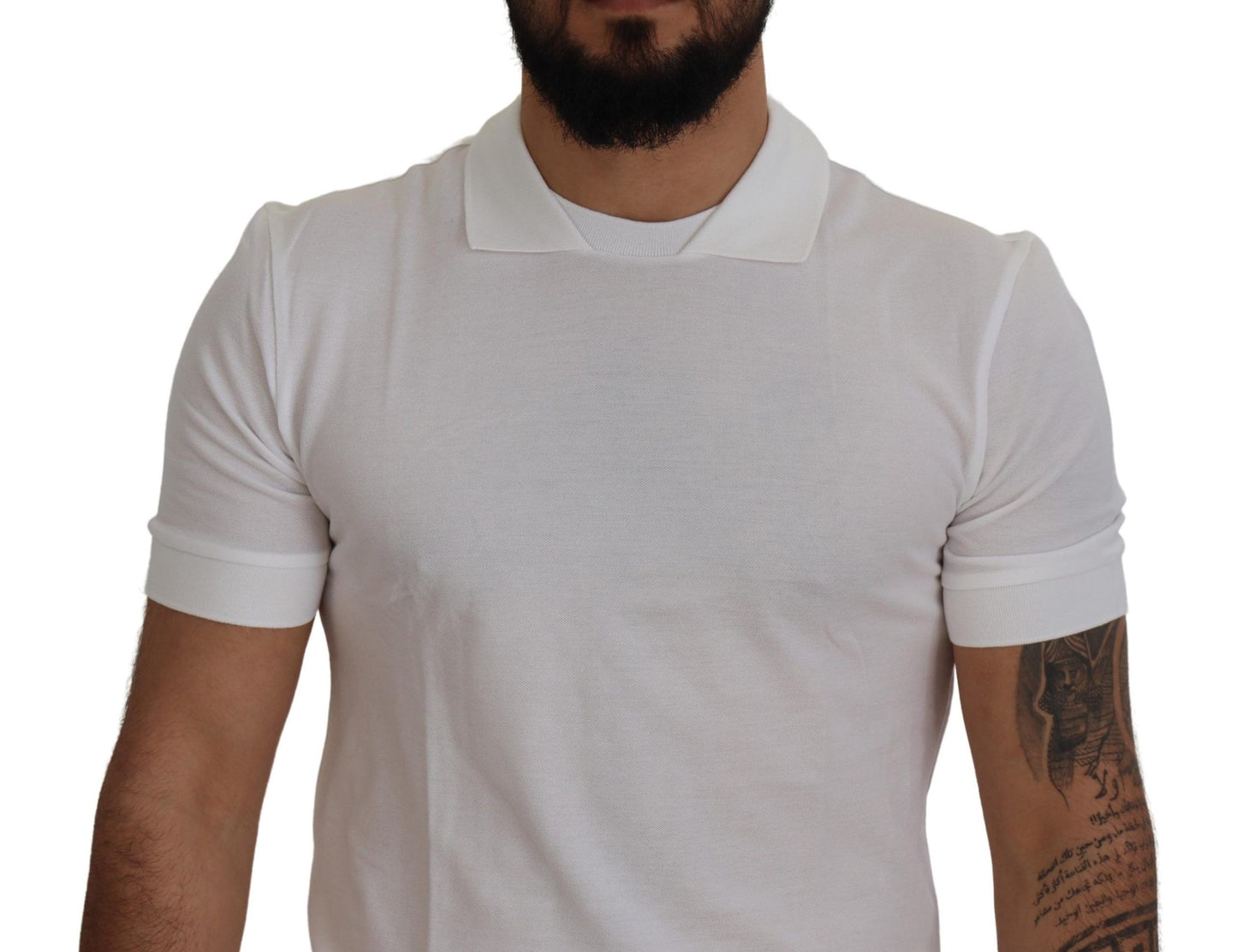 Elegante witte katoenen poloshirt