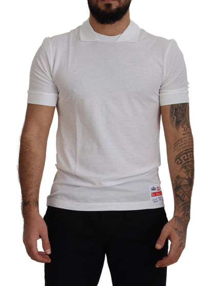 Elegante witte katoenen poloshirt