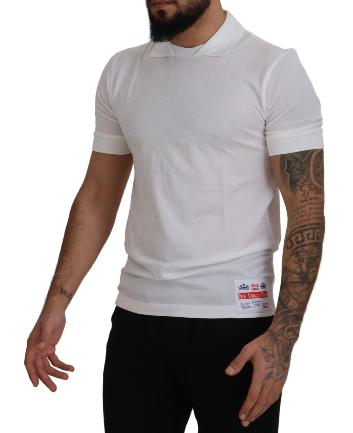 Elegante witte katoenen poloshirt