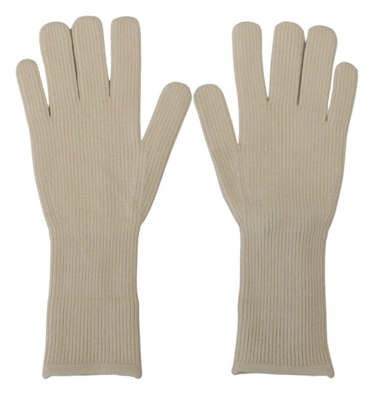 Elegante witte kasjmier handschoenen