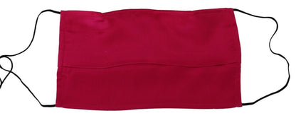 Elegant Red Cotton Pleated Face Mask