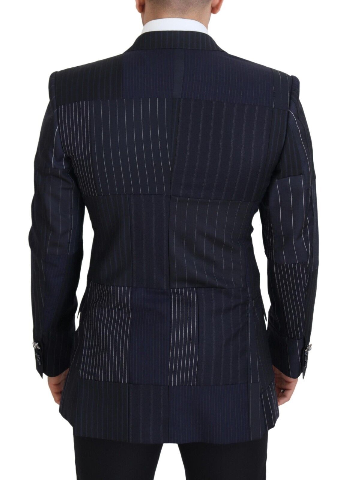 Elegante marineblauwe slim-fit double breasted blazer