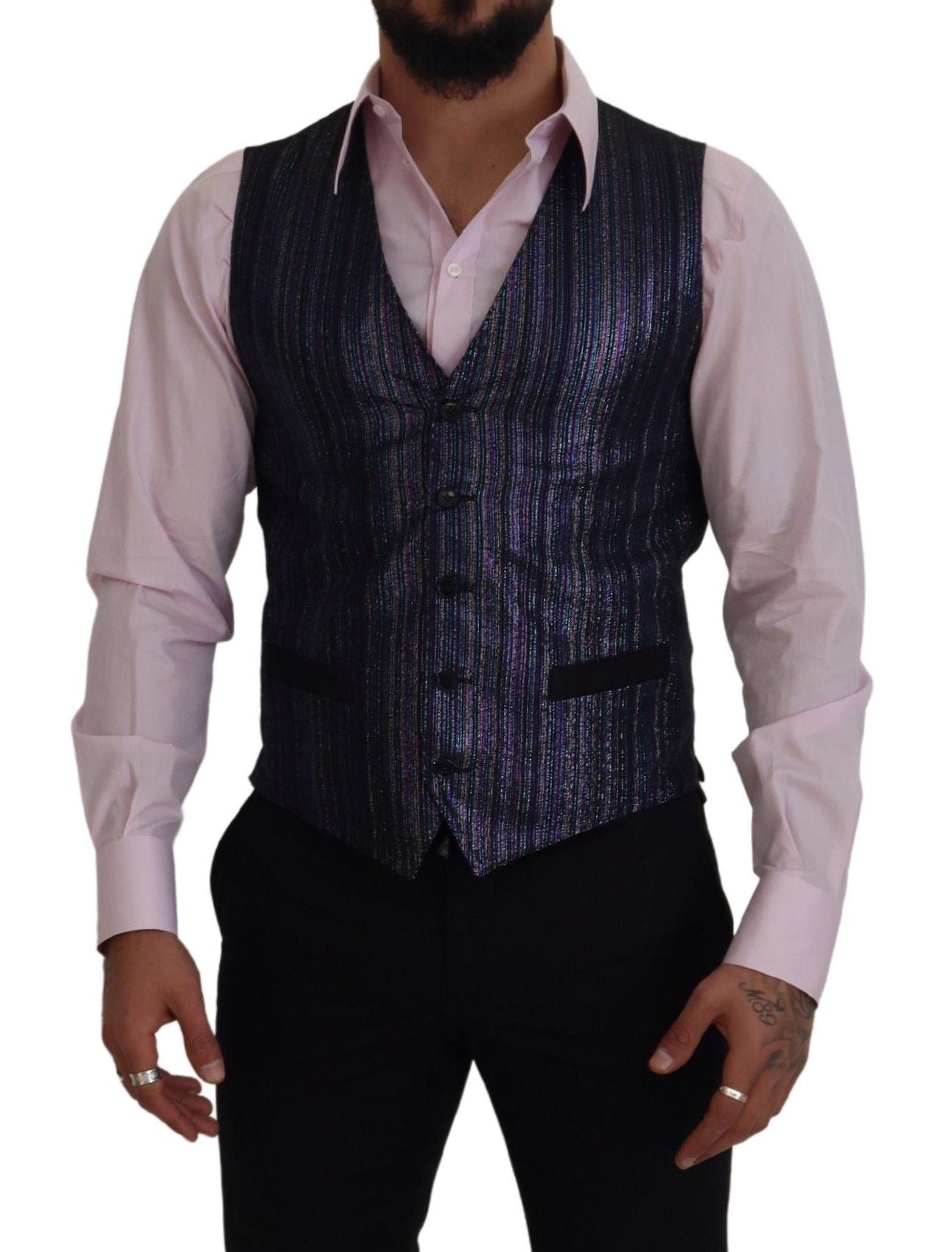 Multicolor formeel vest luxe mix