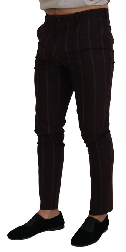 Elegant Brown Wool Blend Trousers