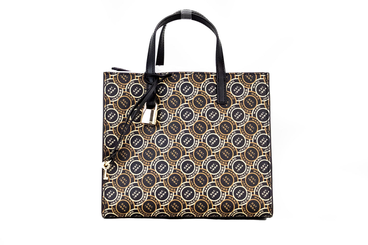 Mini Grind Signet Printed Leather Crossbody Tote Handtas Portemonnee