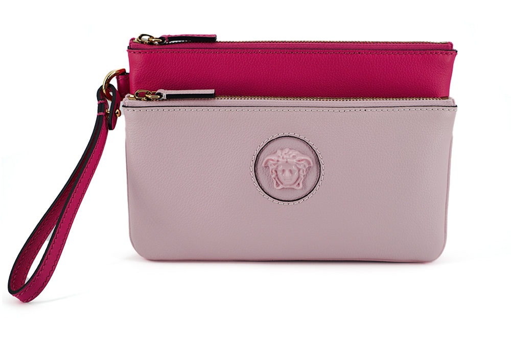 Elegante roze leren clutch