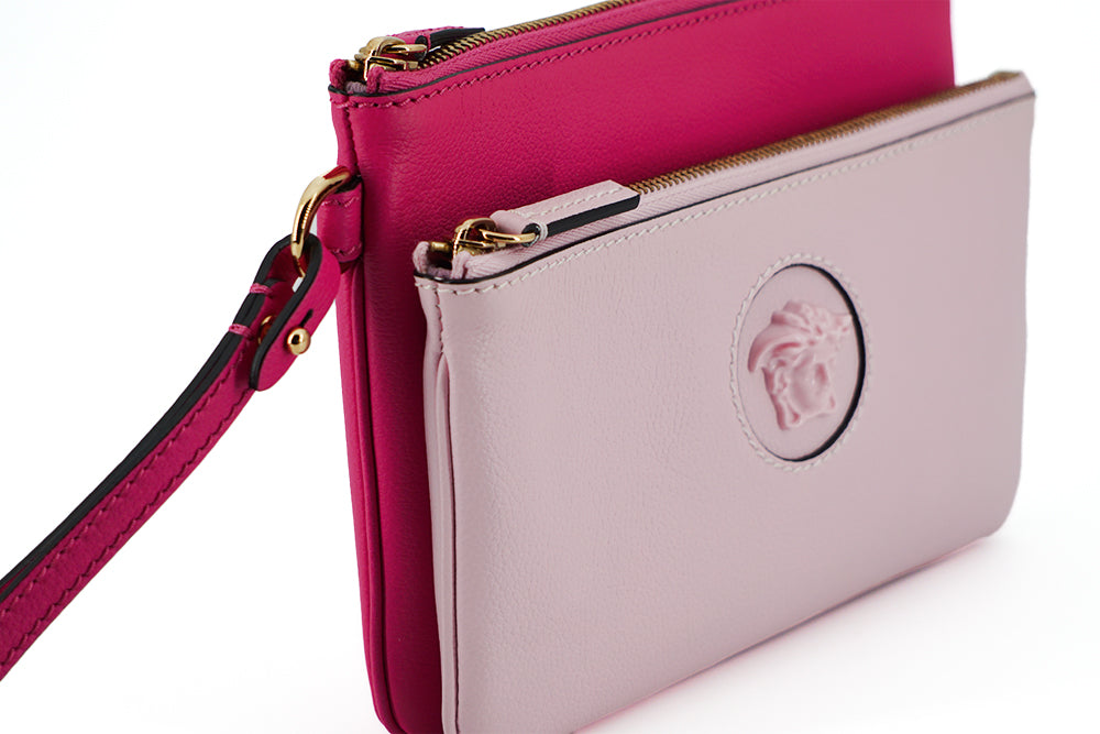 Elegante roze leren clutch