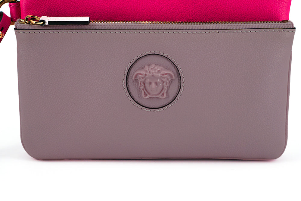 Elegante roze leren clutch