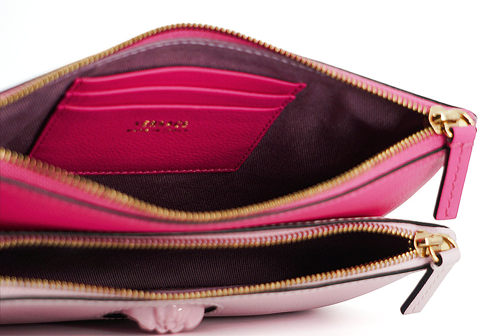 Elegante roze leren clutch