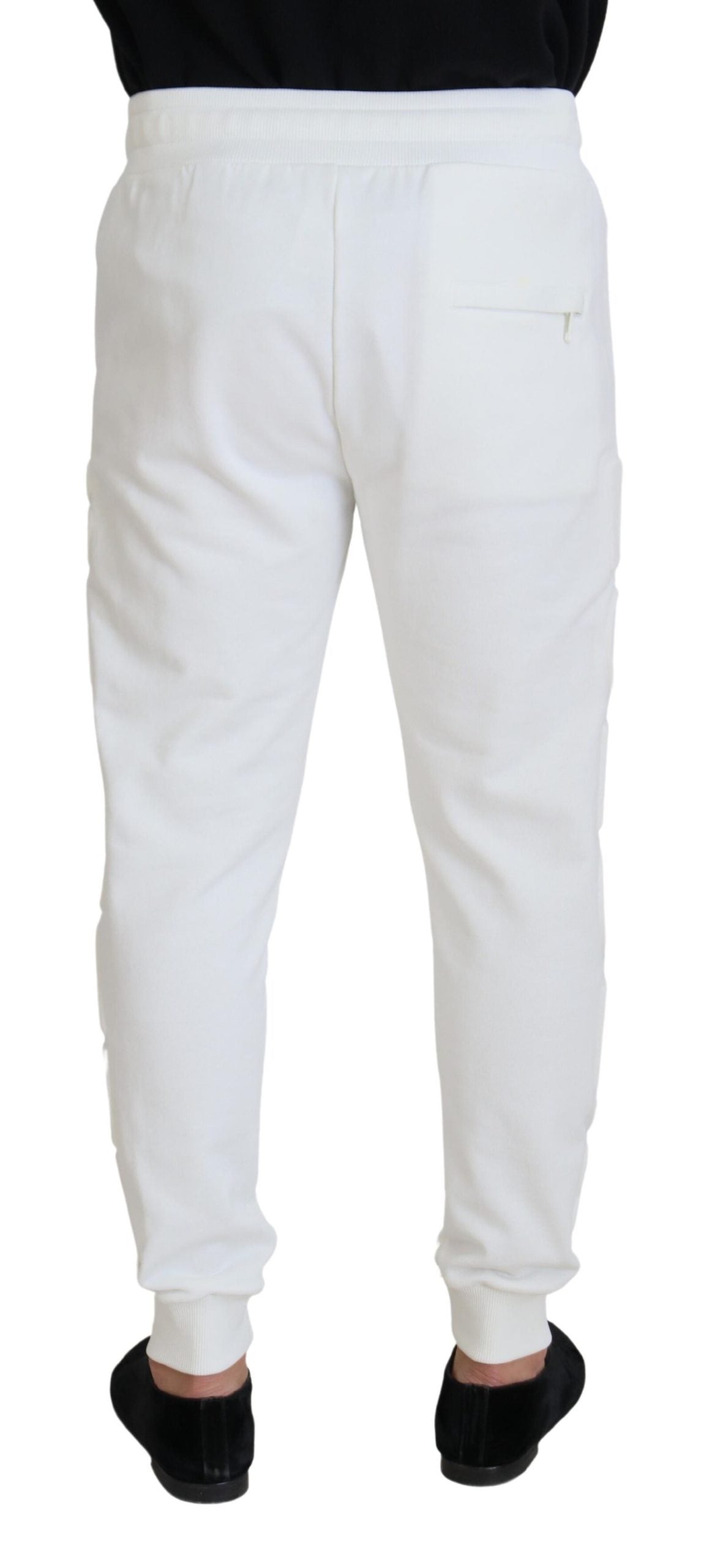 Elegante witte katoenen joggingbroek