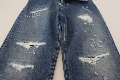 Elegant Tattered Denim Jeans