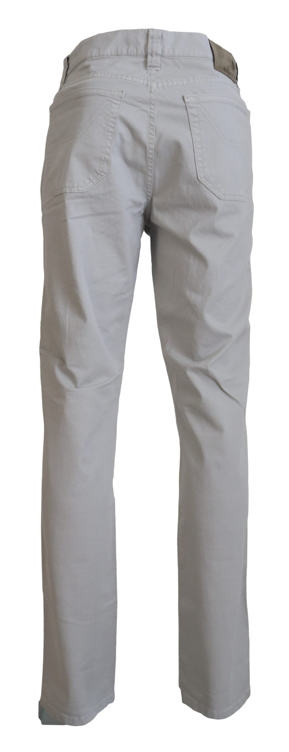 Elegant Gray Cotton Blend Pants